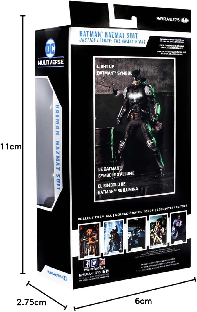 McFarlane DC Multiverse Batman Hazmat Suit 7" Figure w/ Light-Up Logo Gold Label (New, Damaged Retail Box)