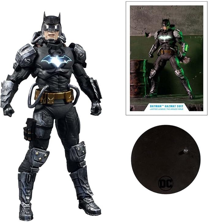 McFarlane DC Multiverse Batman Hazmat Suit 7" Figure w/ Light-Up Logo Gold Label (New, Damaged Retail Box)