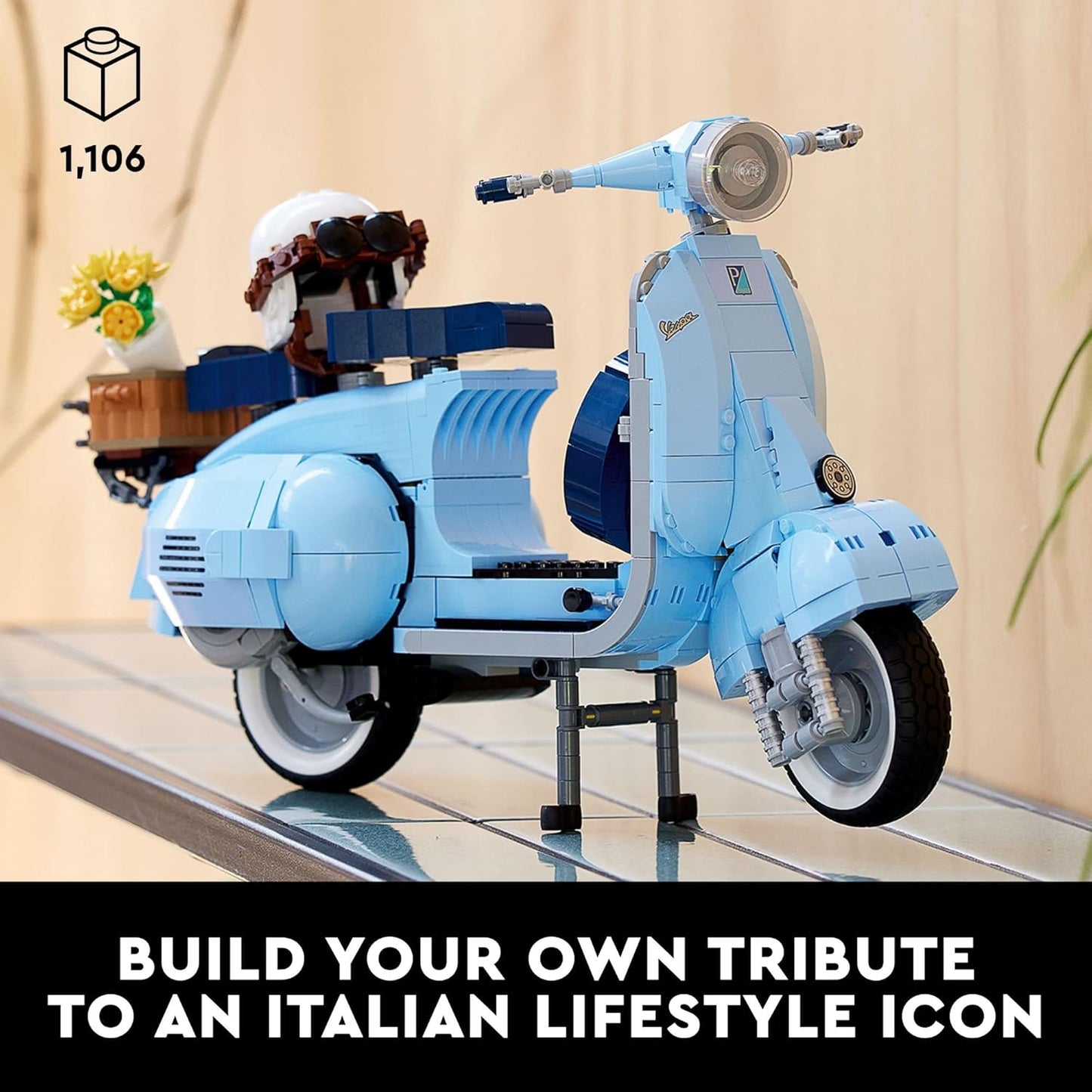 LEGO Icons Vespa 125 10298 Scooter Model Adult's Building Kit for Home Decor Set (Like New)
