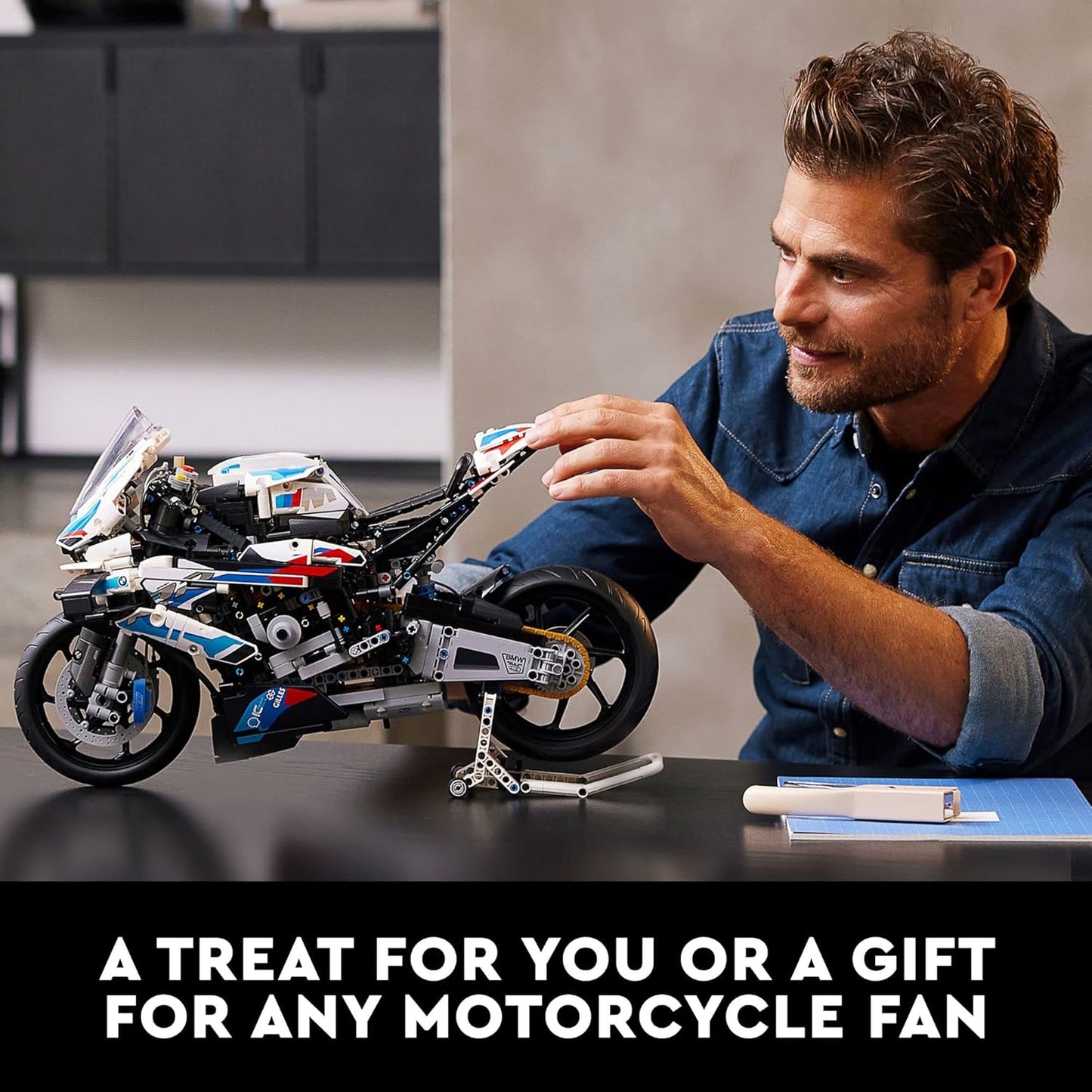 LEGO Technic Motorcycle Model Kit with Authentic Features for Adult - Multicolor (Like New, No Retail Box)