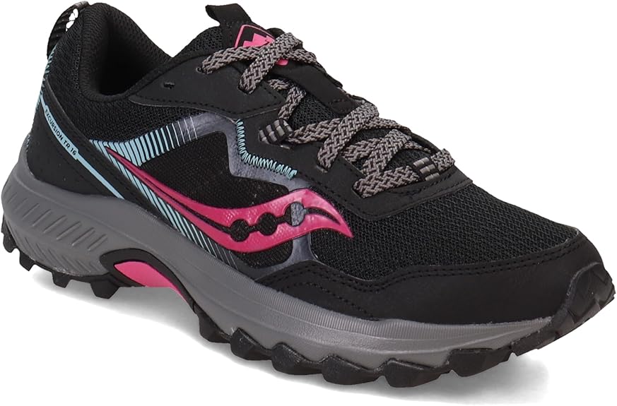 Saucony Excursion TR16 Trail Running Shoes For Women, Black/Fuchsia, 7.5 (Used, No Retail Box)