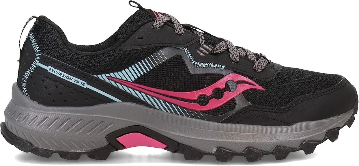 Saucony Excursion TR16 Trail Running Shoes For Women, Black/Fuchsia, 7.5 (Used, No Retail Box)