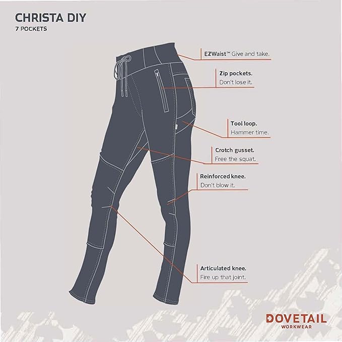 Dovetail Workwear Mid-high Rise Waist Sweatpant for Women, Black Denim - Size 24 (Like New)