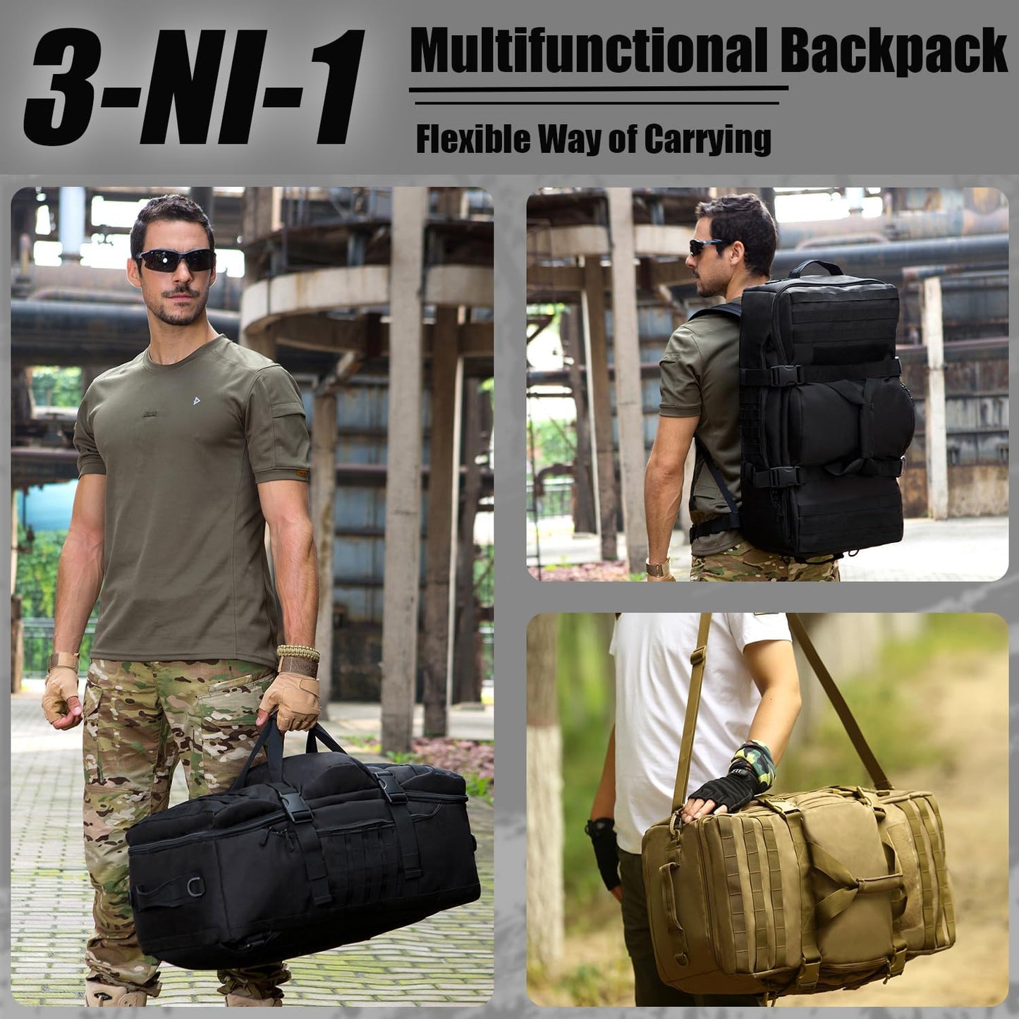 Protector Plus Waterproof Tactical Travel Backpack with 9-Pockets for Adult (Like New, No Retail Box)