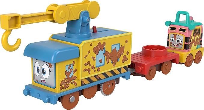 Thomas & Friends Muddy Fix 'em Friends Motorized Carly & Sandy Train Toy Set (Used)