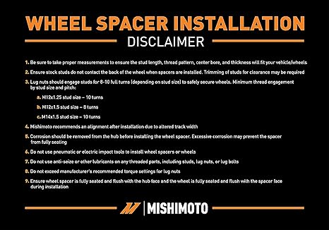 Mishimoto Borne Off-Road Wheel Spacers for Toyota Tacoma & 4Runner, 1.20" Thick (Like New)