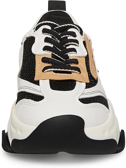 Steve Madden Women's Possession Platform Sneakers Fits Narrow, Black/Tan, Size 8 (Like New, Damaged Retail Box)