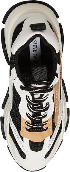 Steve Madden Women's Possession Platform Sneakers Fits Narrow, Black/Tan, Size 8 (Like New, Damaged Retail Box)