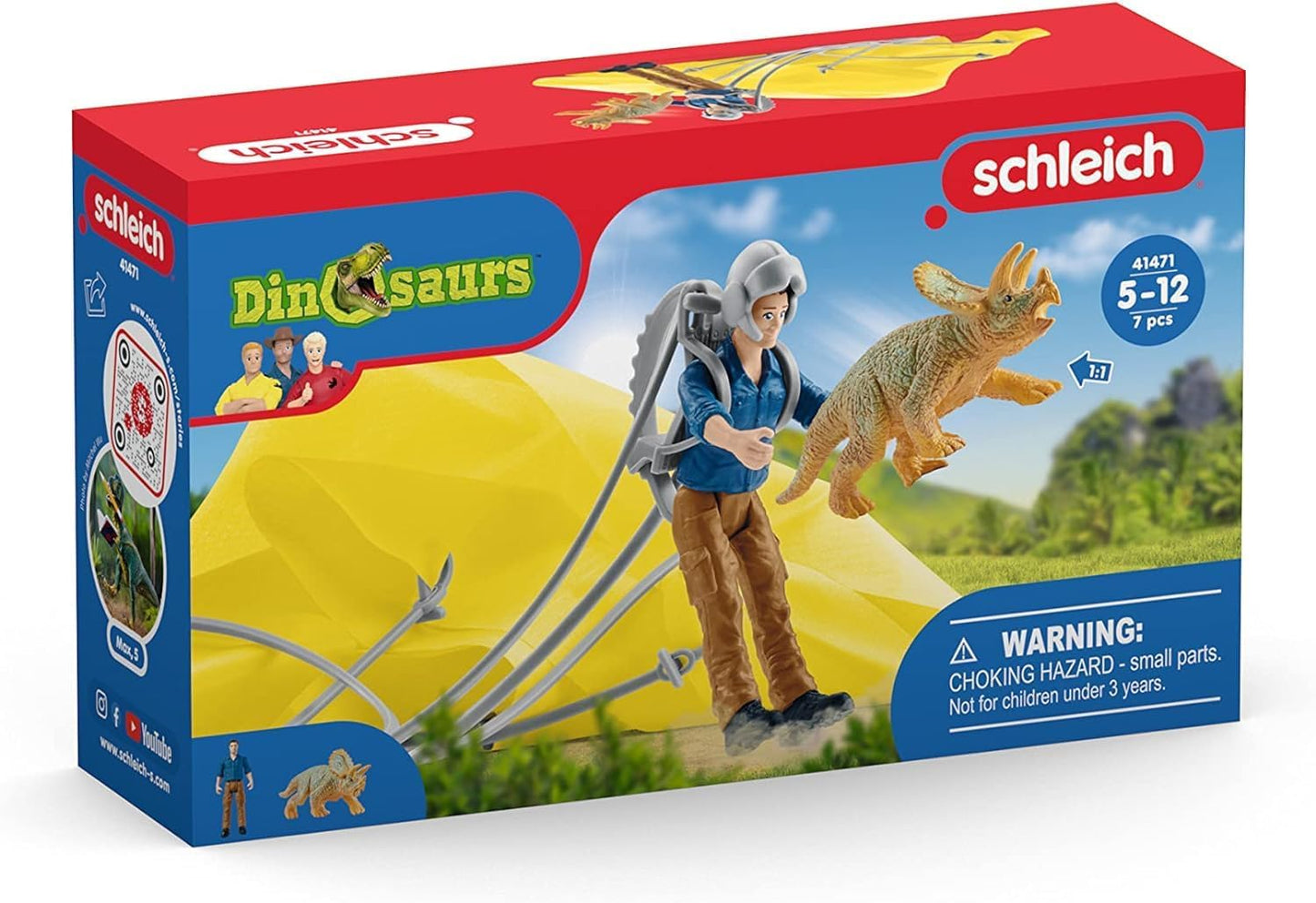 Schleich Dinosaur Toy for Boys & Girls with Baby Triceratops, 7 Pieces, Ages 4+ (New, Damaged Retail Box)