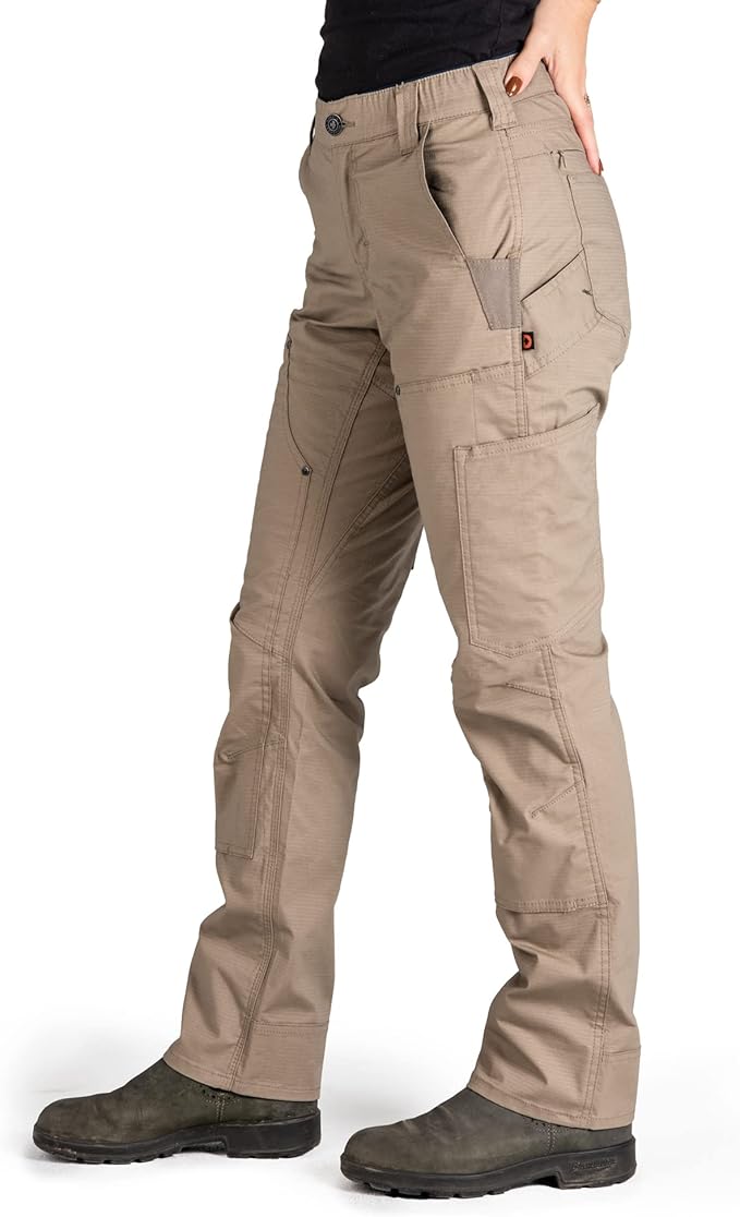 Dovetail Workwear Britt X Ultra Light Women's Work Pants, Flax Ripstop - Size 10 (Like New)