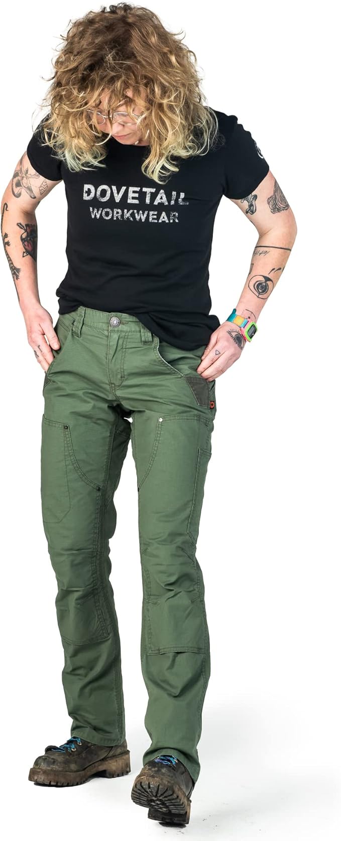Dovetail Workwear Women'S Britt X Ultra Light Cargo Pant, Lichen Green, Size 6 L (Like New, No Retail Box)