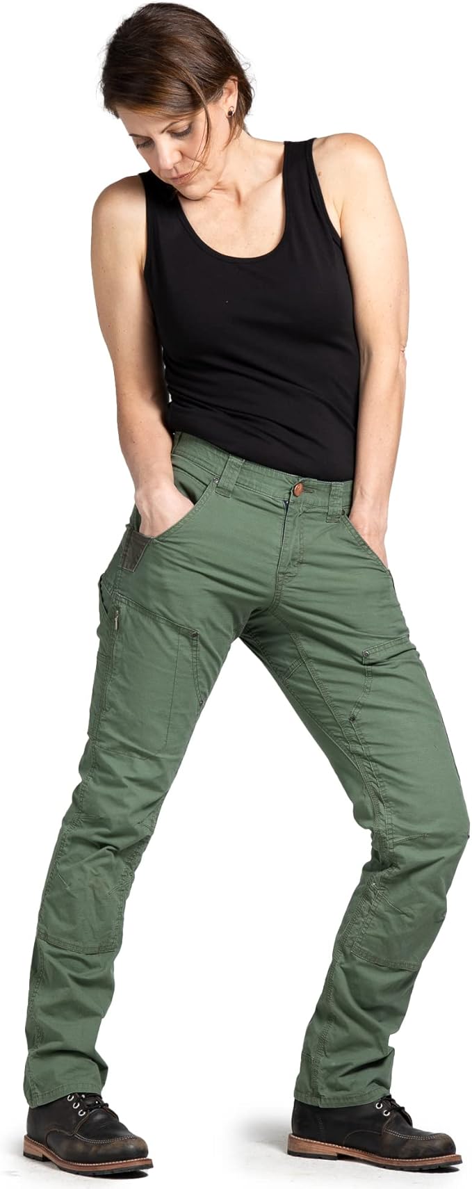 Dovetail Workwear Women'S Britt X Ultra Light Cargo Pant, Lichen Green, Size 6 L (Like New, No Retail Box)