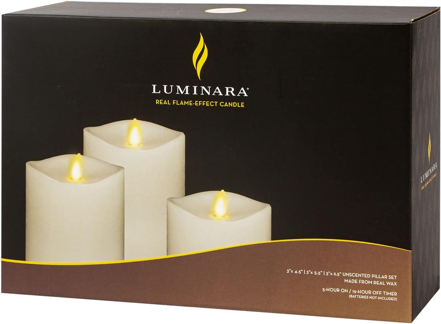 Luminara Flameless Indoor Moving Flame LED Candle for Decoration, Set of 3 (Like New)