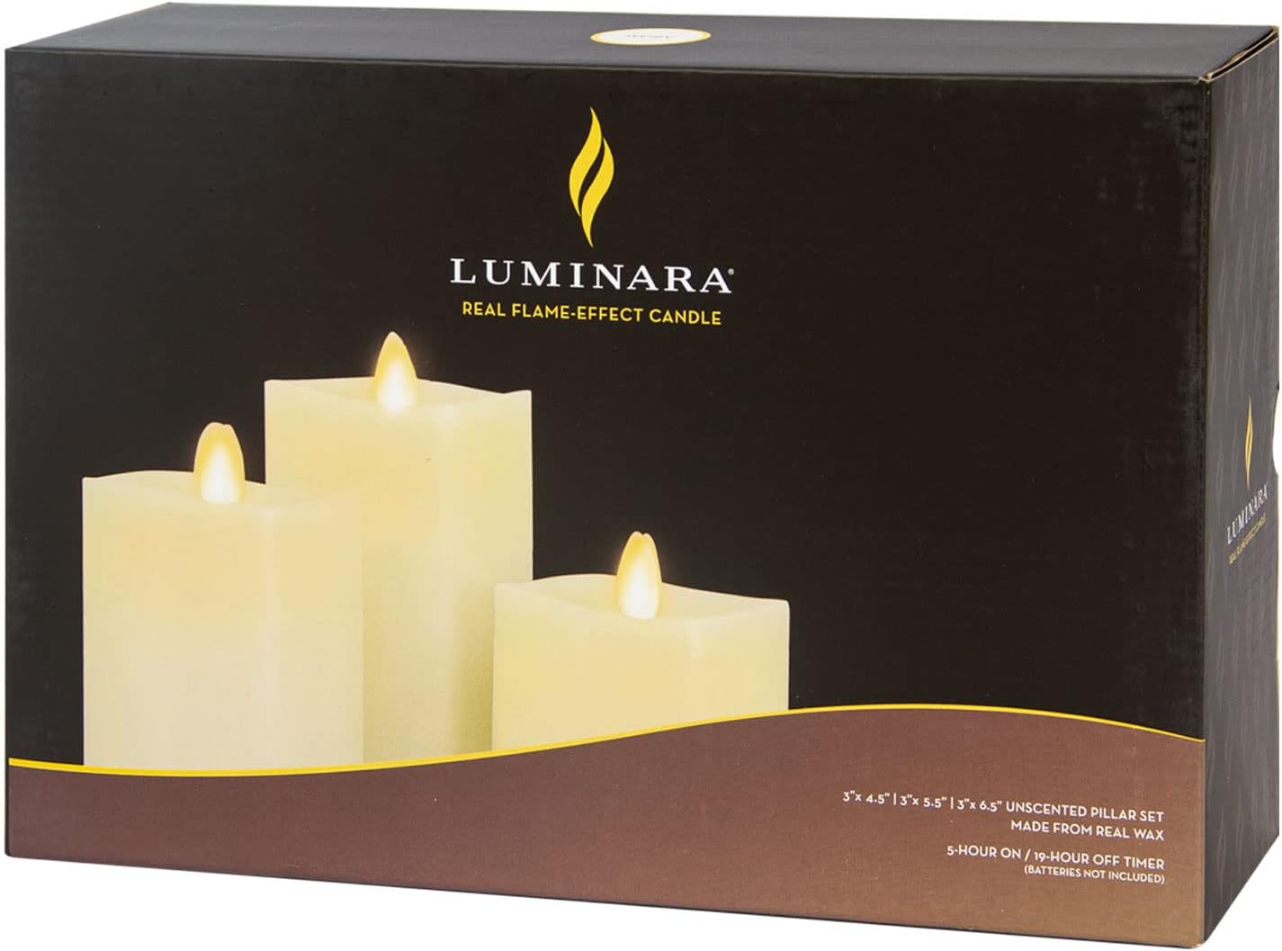 Luminara Realistic Battery Operated Flameless Pillar Candles, Moving Flame (Used)