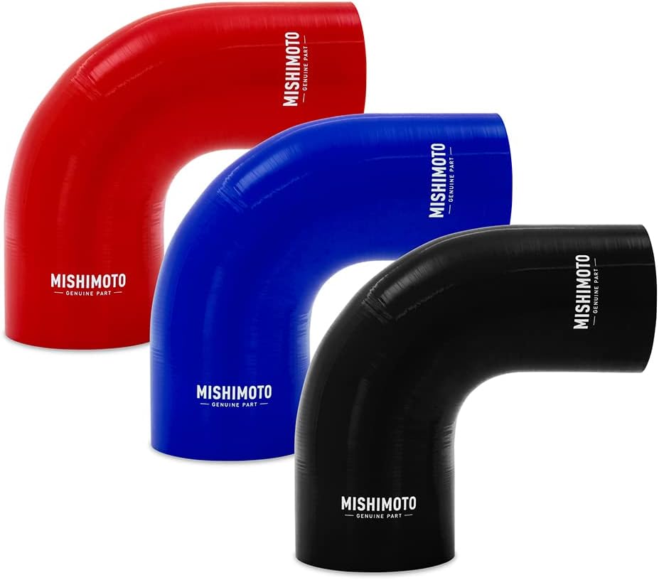 Mishimoto MMCPR9030375BL Blue Silicone 90-Degree Transition Coupler, 3.00"-3.75" (New)