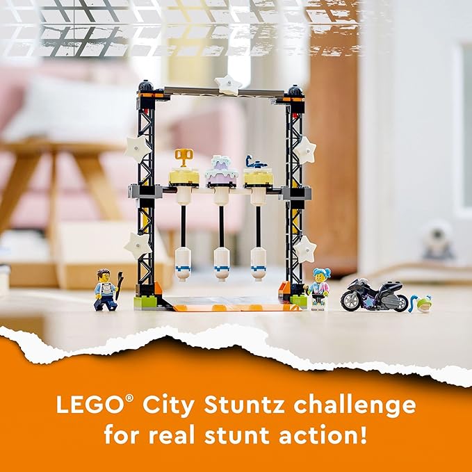 LEGO City Stuntz Knockdown Stunt Challenge Playset 60341 for Kid Age 5+, 117 Pcs (New, Damaged Retail Box)