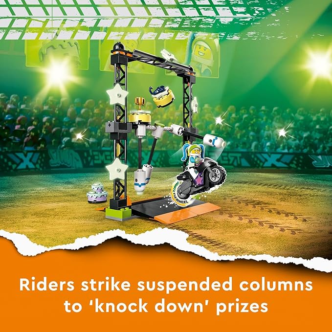 LEGO City Stuntz Knockdown Stunt Challenge Playset 60341 for Kid Age 5+, 117 Pcs (New, Damaged Retail Box)