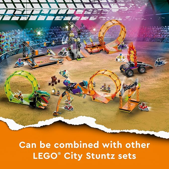 LEGO City Stuntz Knockdown Stunt Challenge Playset 60341 for Kid Age 5+, 117 Pcs (New, Damaged Retail Box)