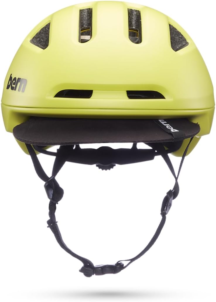 BERN Major Adult Lightweight Bicycle Helmet, Large Size - MIPS Matte Lime (New)