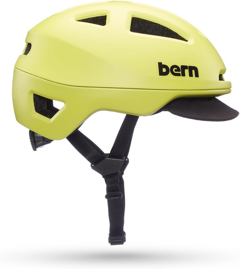 BERN Major Adult Lightweight Bicycle Helmet, Large Size - MIPS Matte Lime (New)