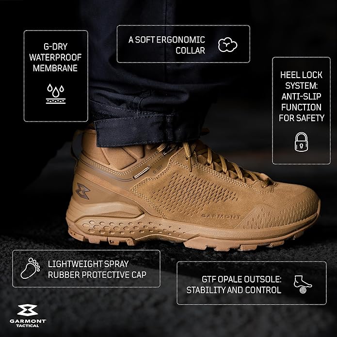 GARMONT TACTICAL T4 Groove G-DRY Military Mid Boot for Men/Women, Black, Size 11 (Like New)