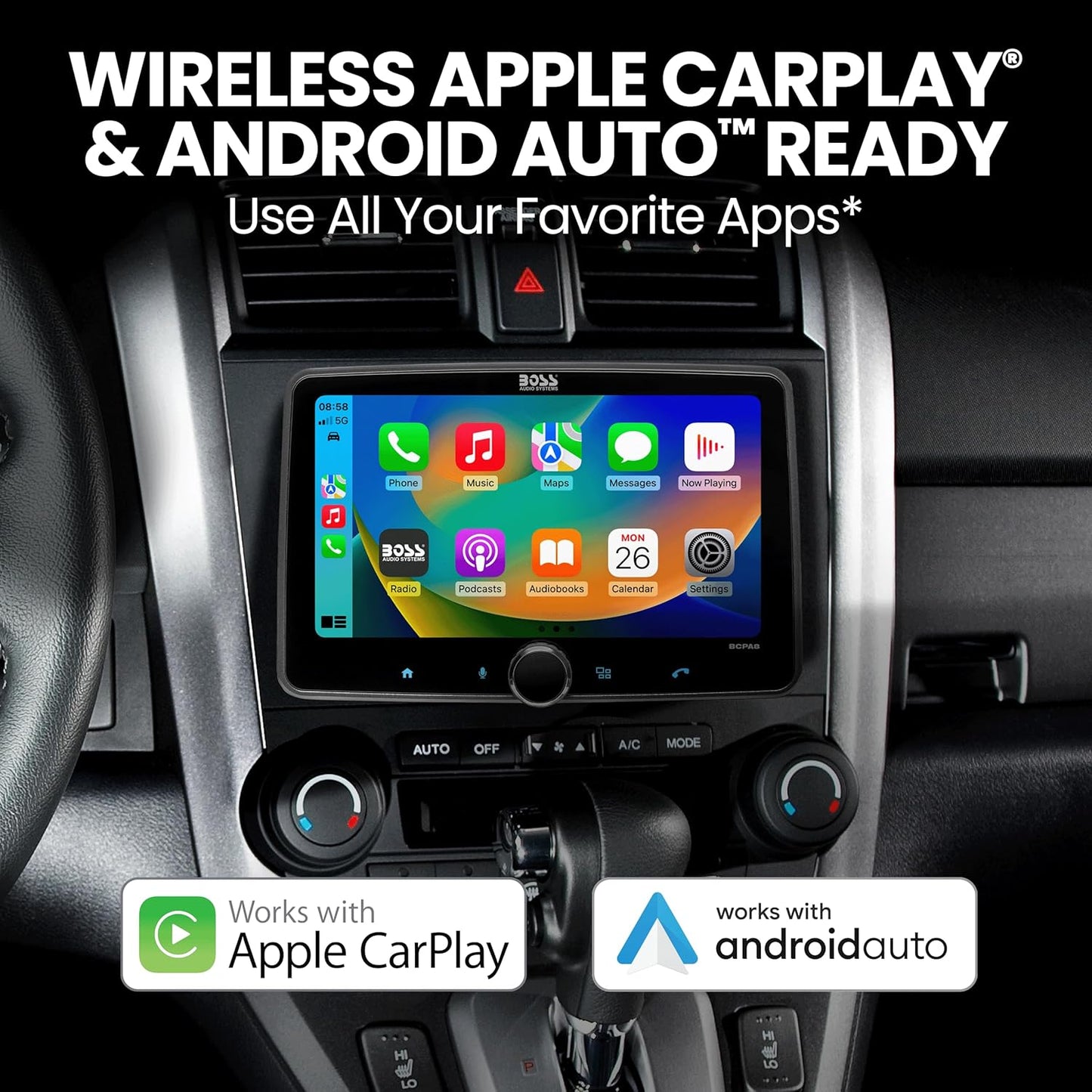 BOSS Audio Systems RCA BCPA8 Car Audio Stereo Wireless Apple CarPlay, 4 Channels (Like New)