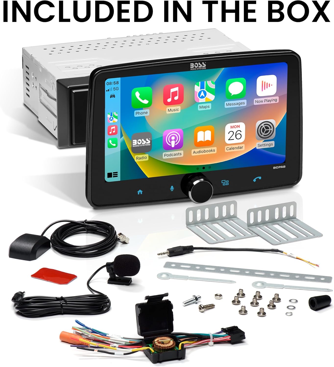 BOSS Audio Systems RCA BCPA8 Car Audio Stereo Wireless Apple CarPlay, 4 Channels (Like New)