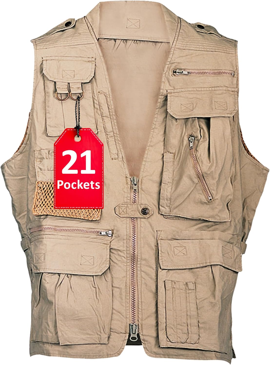 CAMPCO Humvee Photography Utility Vest w/ 21 Pockets for Camping & Travel, Khaki (Like New)