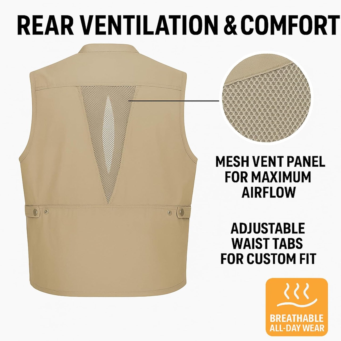 CAMPCO Humvee Photography Utility Vest w/ 21 Pockets for Camping & Travel, Khaki (Like New)