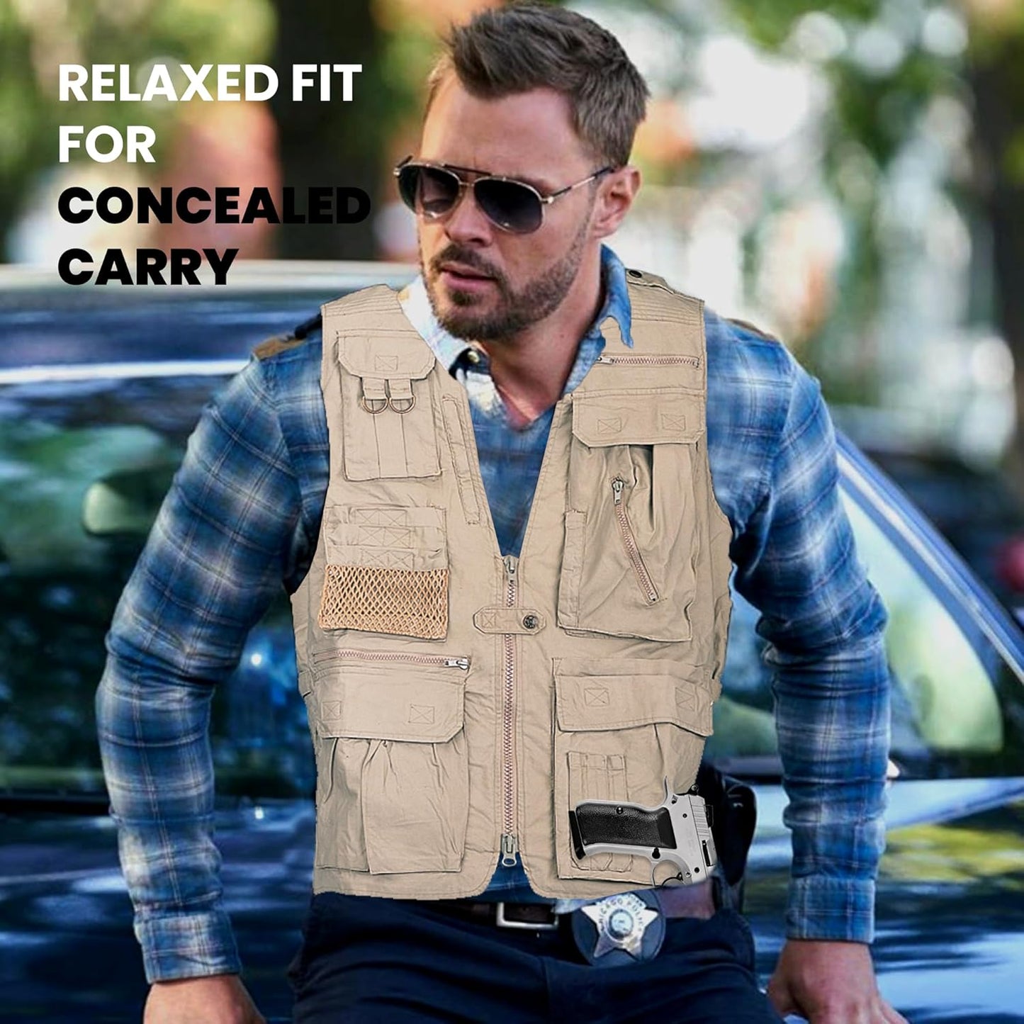 CAMPCO Humvee Photography Utility Vest w/ 21 Pockets for Camping & Travel, Khaki (Like New)
