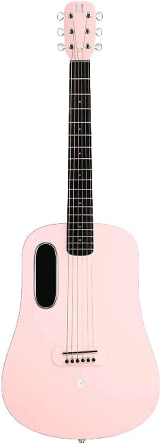 HogoR Blue Lava Touch 36" Right-Hand Smart Acoustic Electric Guitar, Coral Pink (Like New)