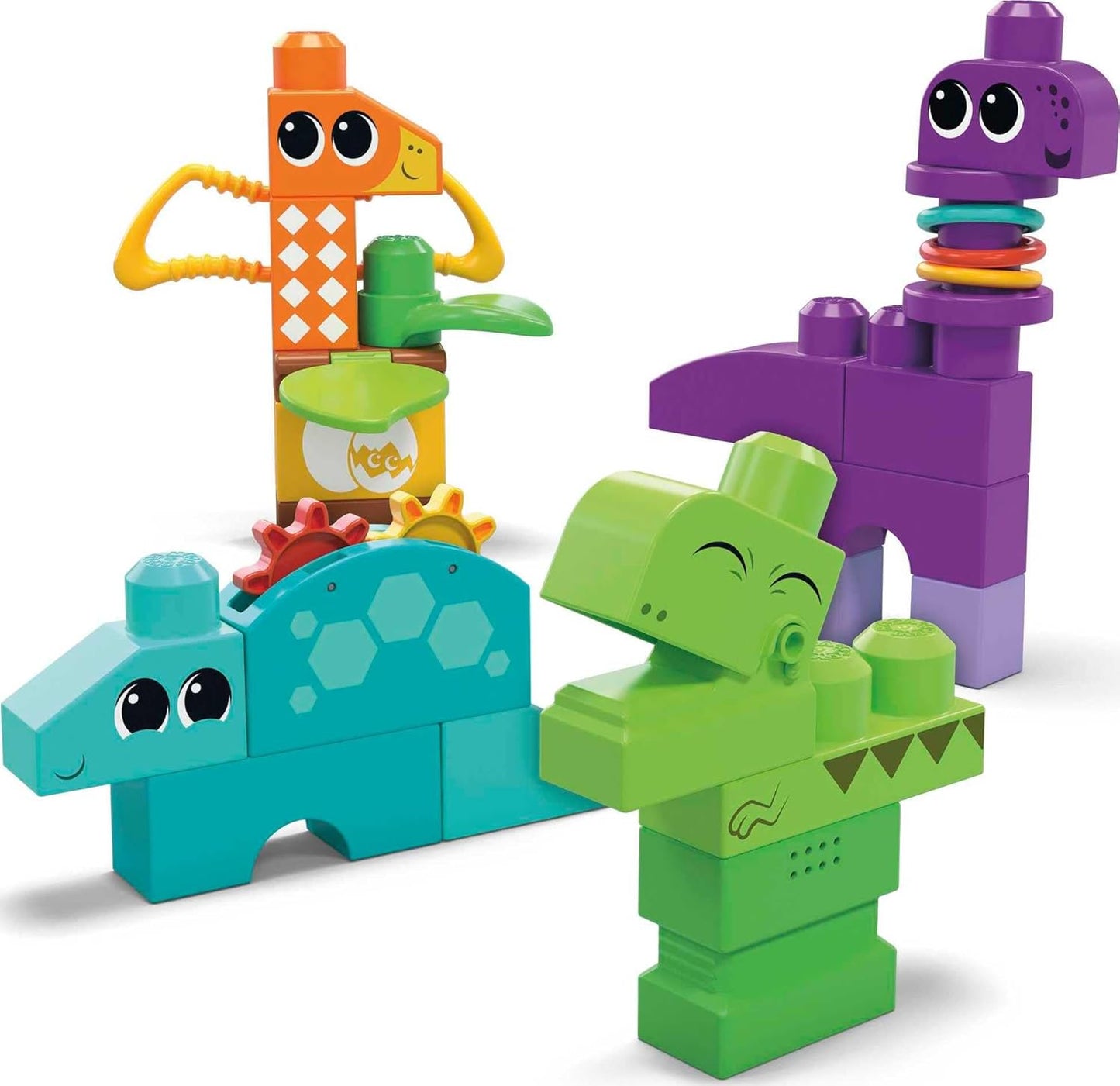 Fisher-Price Mega Bloks Toddler Dino Plastic Building Blocks Toy Set, 24 Pieces (Like New)