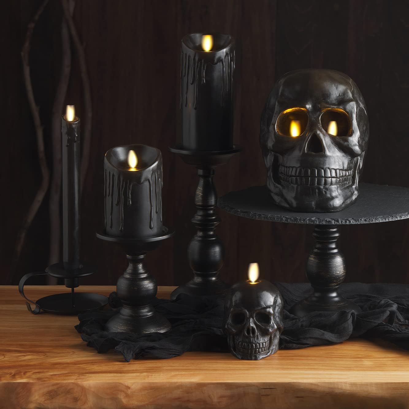 Luminara Flameless Wax Drip Moving Flame LED Candle for Holiday Decoration (Used)