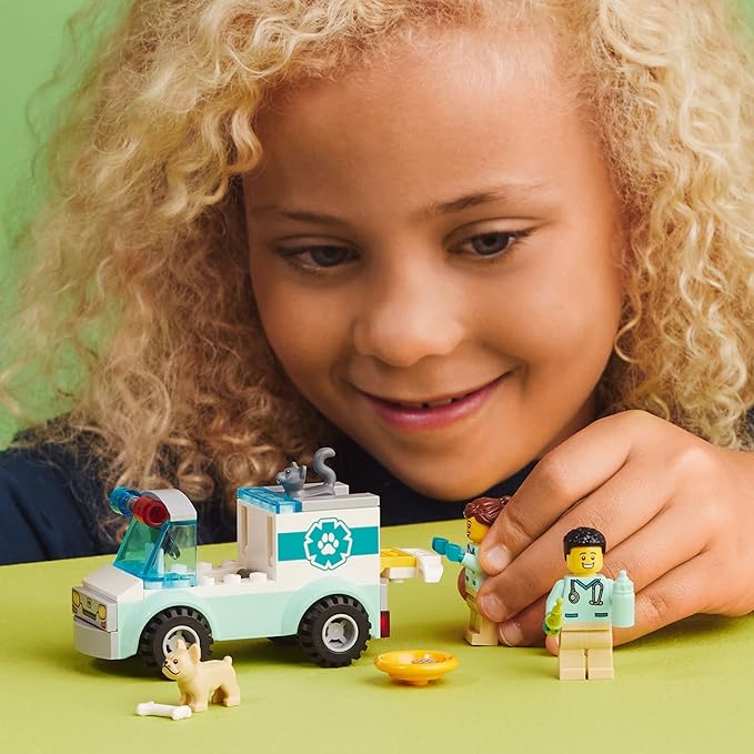 LEGO City Vet Van Rescue 60382 Animal Ambulance Toy Set for Kids Ages 4+ (58pcs) (New, Damaged Retail Box)