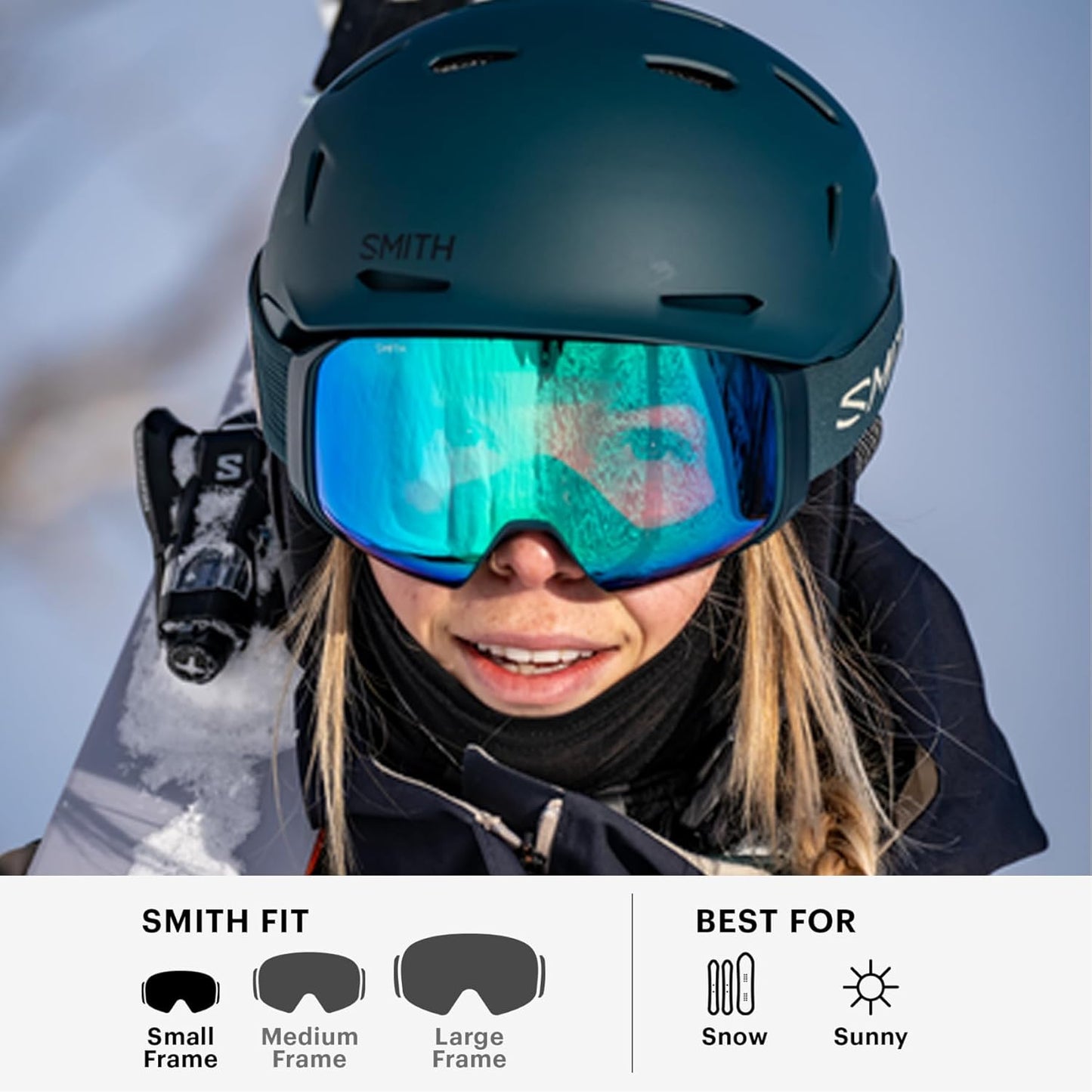 SMITH Vogue Performance Snow Goggles w/ Replaceable Lens for Skiing - Black Rc36 (Like New)