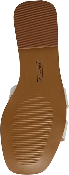 Steve Madden Single Strap Leather Flat Sandals For Women, White - Size 9.5 (Like New)