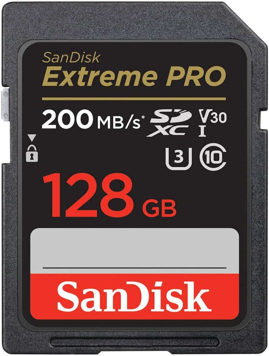 SanDisk Extreme PRO Temperature Proof 128GB SDXC Memory Card for Camera - Black (Like New)