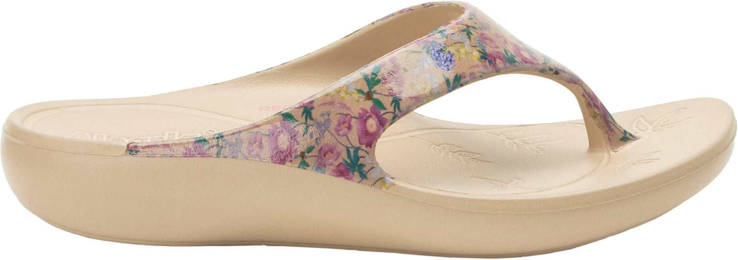 Alegria Ode Recovery Lightweight EVA Thong Sandal for Women, Sand Gloss, 5-5.5 M (Like New)
