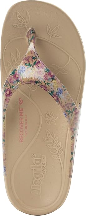 Alegria Ode Recovery Lightweight EVA Thong Sandal for Women, Sand Gloss, 5-5.5 M (Like New)