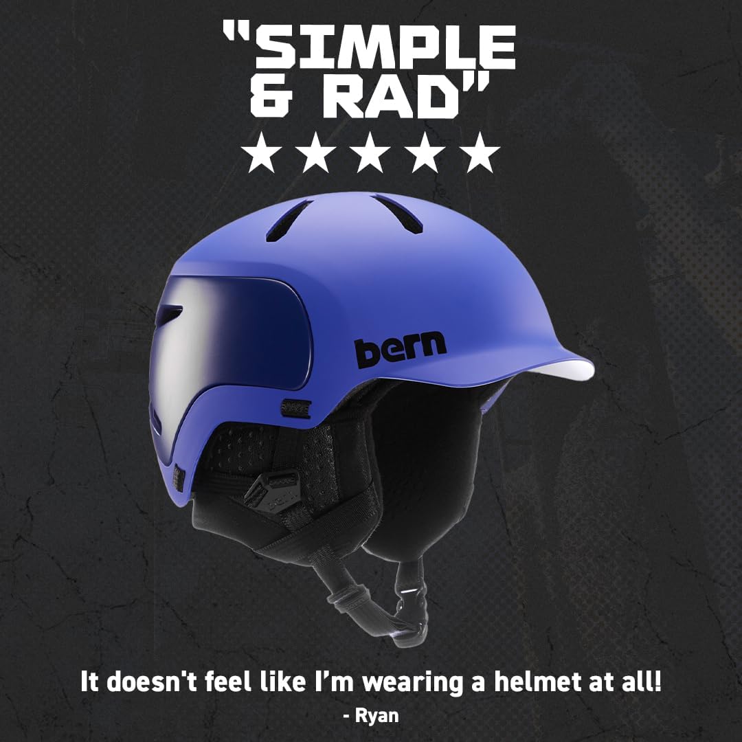 Bern Watts 2.0 Adult Snowboard Helmet for Men & Women, Matte Black - Medium Size (Like New)