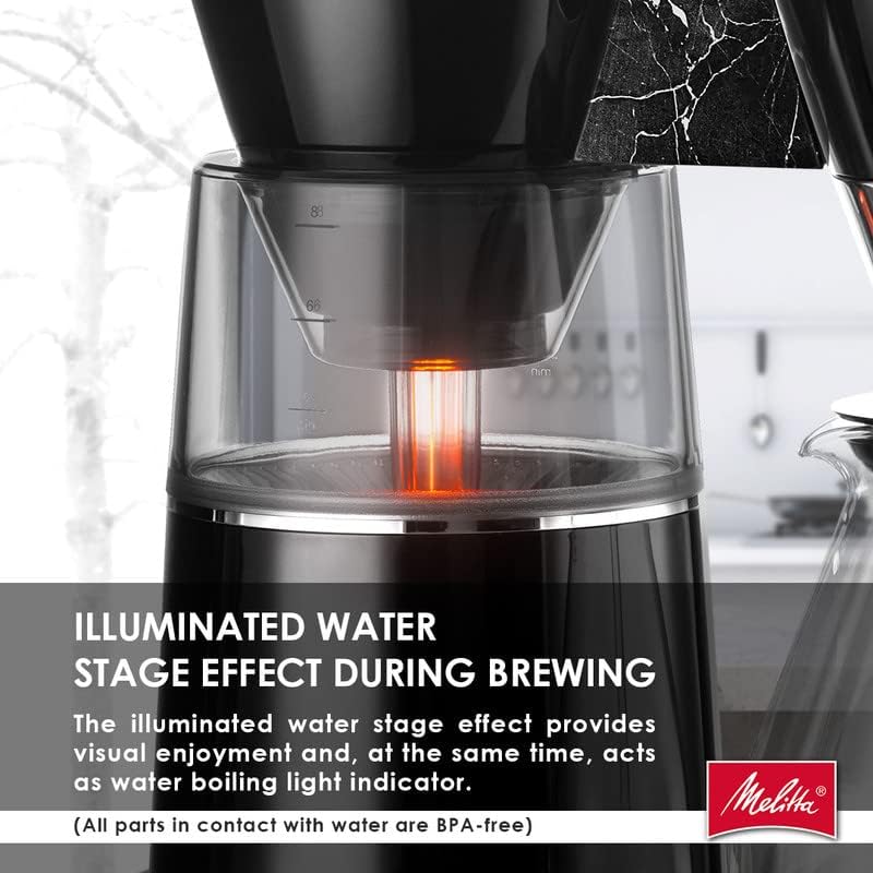 Melitta MCM002WULGB1 Luxe Automatic Drip Coffee Machine, 12 Cups, Black- (Like New)