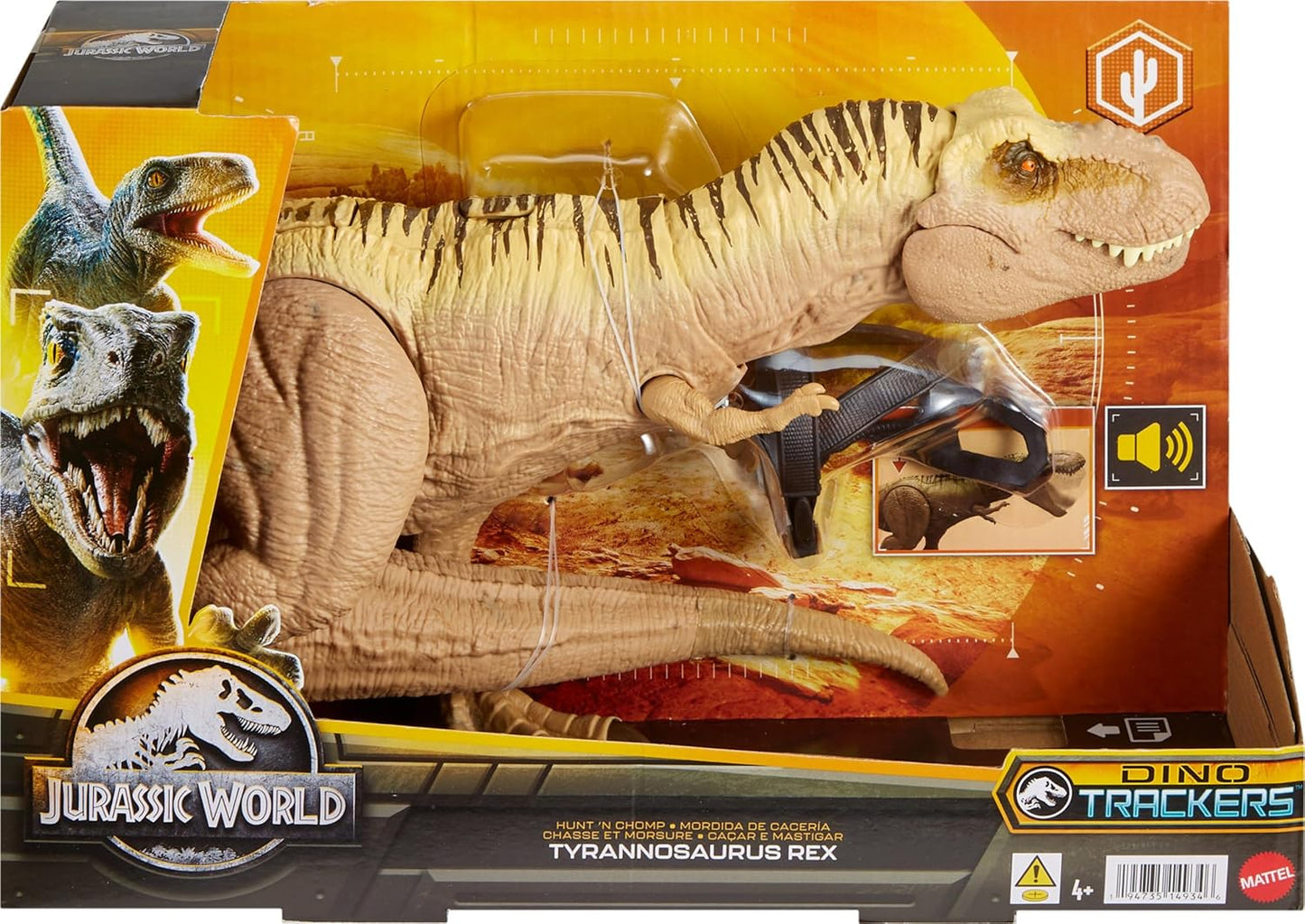 Mattel Jurassic World Track 'n Attack Tyrannosaurus Rex Figure w/ Lights & Sound (New, Damaged Retail Box)