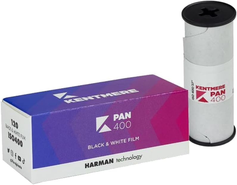 Kentmere Pan 400 Medium Format Film, Exposures Per Roll 12 - Black & White (Like New)