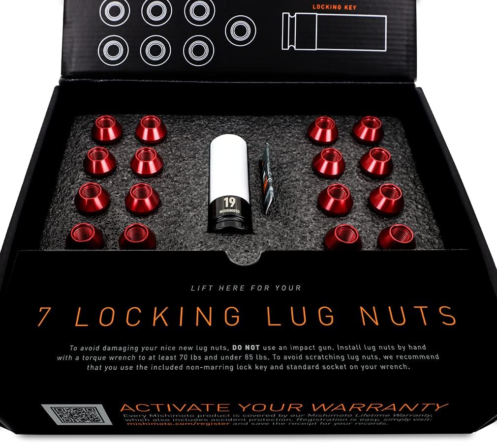 Mishimoto MMLG-1220-23LBK Aluminum Locking Lug Nuts, 1/2 X 20, 23pc Set - Black (Like New)