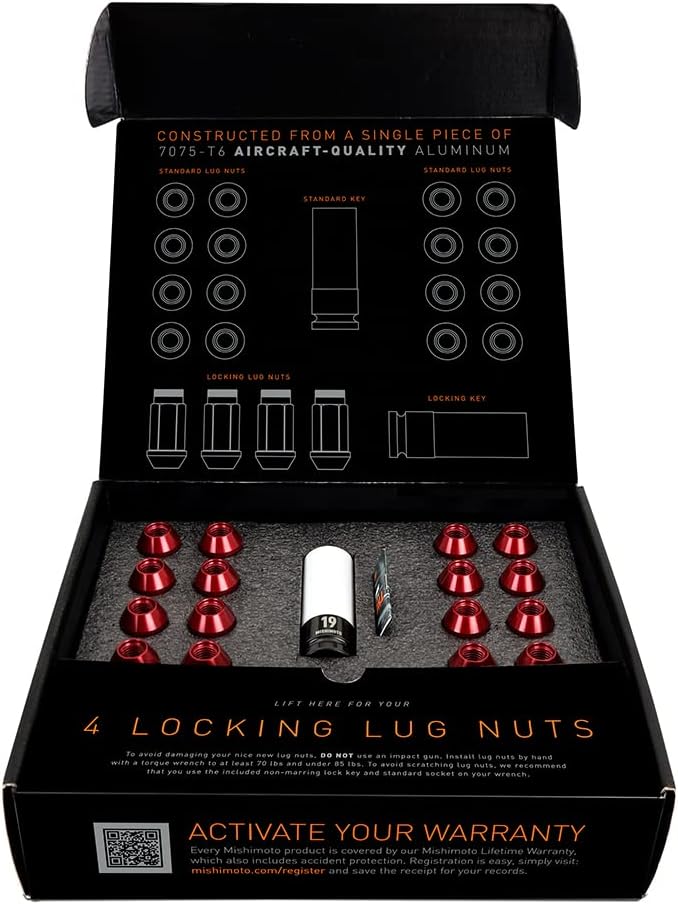 Mishimoto MMLG-15-20LBK Aluminum Locking Lug Nuts M12x1.5, 20pc Set - Black (Like New)