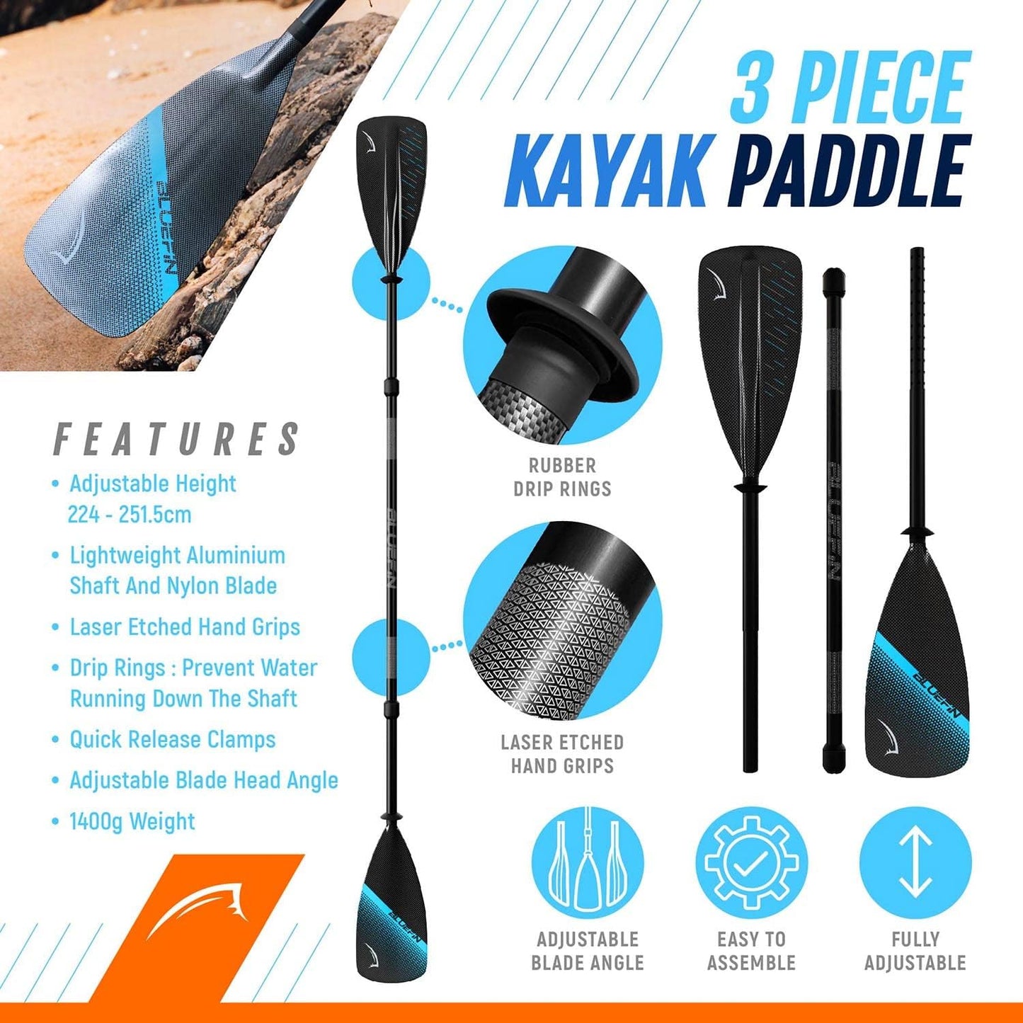 Bluefin Scout Inflatable Kayak for 1 Person Lightweight Canoe Alternative, Blue (Used)