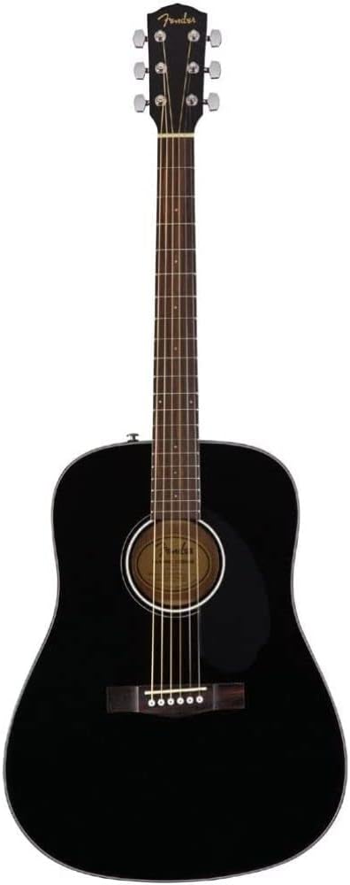 Fender CD-60S 6-String Dreadnought Walnut Wood Acoustic Guitar - Fender Strap (Like New)