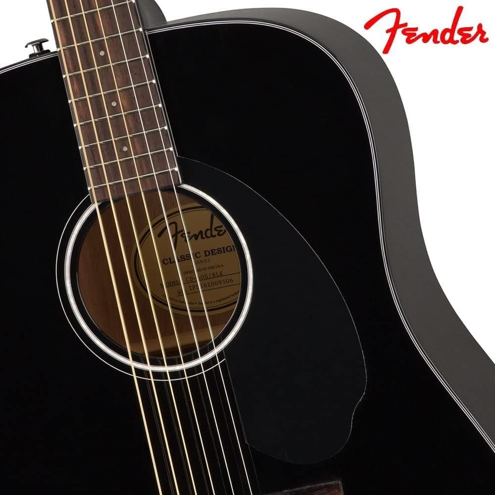 Fender CD-60S 6-String Dreadnought Walnut Wood Acoustic Guitar - Fender Strap (Like New)