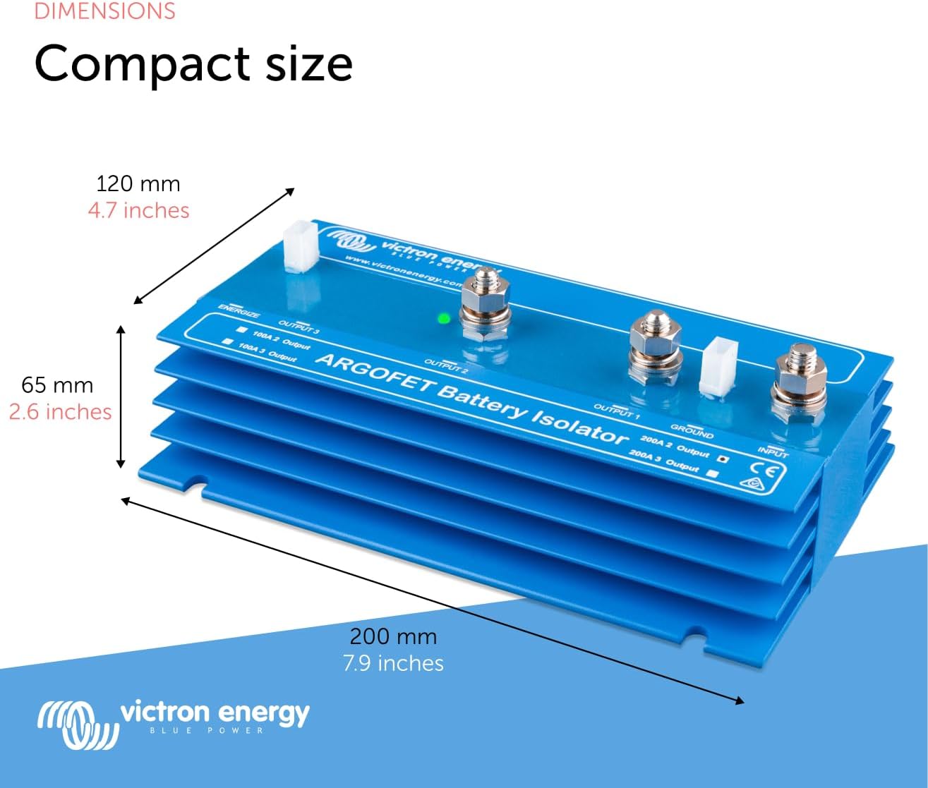 Victron Energy Argofet Fet-Based Battery Isolators 200-2AC for Marine, 12/24-V (Like New)