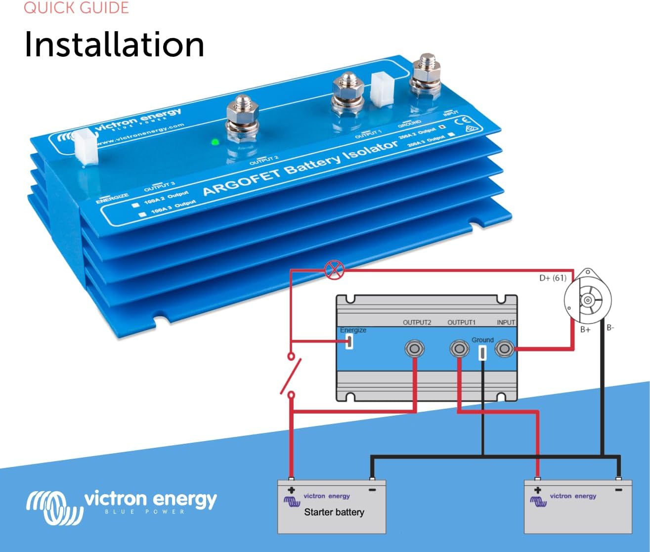 Victron Energy Argofet Fet-Based Battery Isolators 200-2AC for Marine, 12/24-V (Like New)